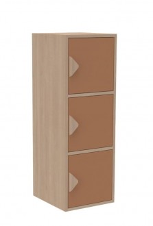 meuble 3 casiers avec portes vertical K'briol